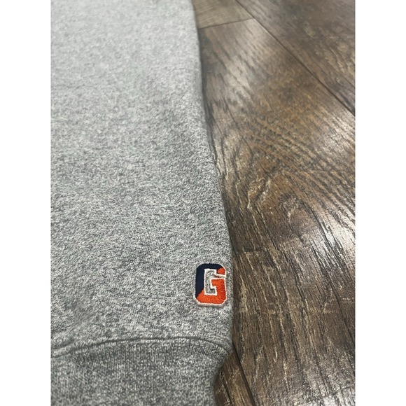 Vintage 90s Gettysburg College Big Spellout Hoodie Made In USA Grey Medium - Picture 9 of 11